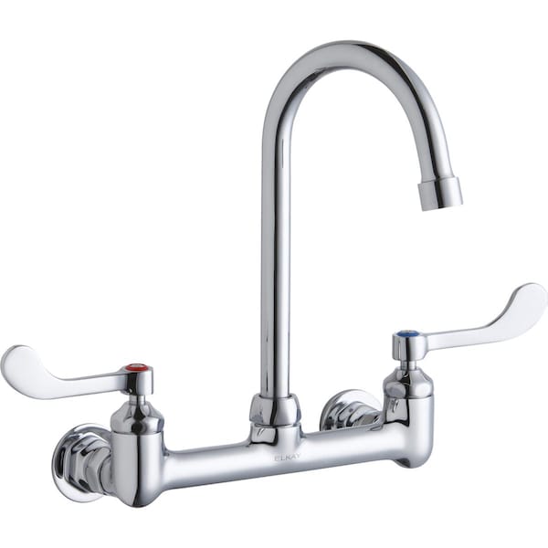 Elkay Elkay Scrub/Handwash 8" Centers WFaucet 5" Gsnk Spt 4" Blade HndlInlet LK940GN05T4H - main